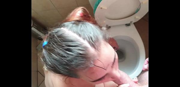  Bitch on leash gets piss | slapped | spit in her face and fucked with her head in the toilet.